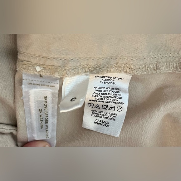 LOFT Women’s Washed Twill 4” Shorts 97% Cotton, Flat Front, Pockets; Size 14 - Picture 4 of 7